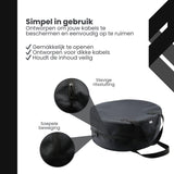 EV Kabel Tas – Opbergtas voor Laadkabel Auto – Waterdichte Kabel Organizer Auto Kofferbak – Geschikt voor EV, Startkabels & Verlengkabels tot 26 Meter – 40 cm Rond Formaat