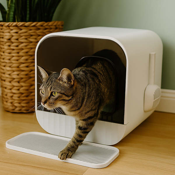 Moderne Kattenbak met Filter en Lade – Gesloten Katten Toilet – Kattenbak met Deur, Schep en Mat – Grote Hygiënische Kattenbak voor Binnen en Buiten