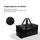 Opbergtassen XL - Zwart - 4 Stuks - 92 Liter - Verhuistassen - Big Shopper - Waterdicht - Opbergzak met Handvat (kopie)