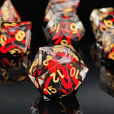 7 delige Resin Dice Set “Eruption Core