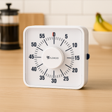 Leerklok 19 x 19 cm - Witte Timer voor Kinderen - Aftelklok voor Educatief Gebruik