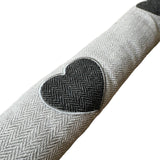 Tochtrol - Grijs Hartjes - Katoen - 90 x 10 cm - Tochthond - Tochtstopper - Isolatie tegen Tocht