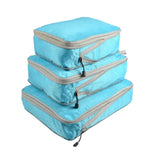 Compressie Packing Cubes - Blauw - 4 stuks - Compression Rits - Organizer Set Voor Koffers en Tassen - Bagage & Backpack Compression