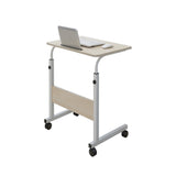 Verstelbare Laptoptafel op Wielen – In Hoogte Verstelbaar (71-98 cm) – 80 cm Breed – Compact Bureau – Verrijdbaar Laptoptafeltje voor Thuis & Kantoor – Wit