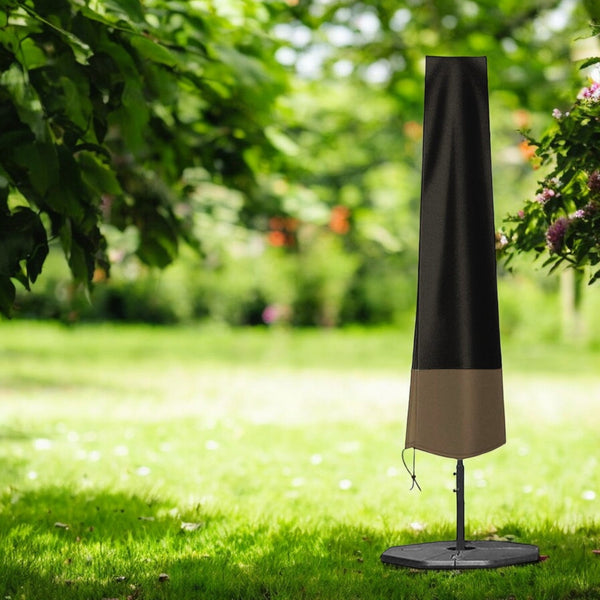 Parasolhoes - Zwart/Bruin - 240 cm x 55 cm - Parasolhoes Staande Parasol - Max. 3.5 meter