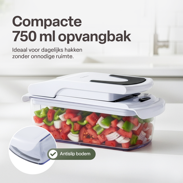 Chefino Verto - Groentesnijder Set met Opvangbak – Mandoline Snijder – Groentehakker – Blokjessnijder – Julienne Snijder – RVS Messen – Groente Chopper met 8 Snijbladen – Keukensnijder