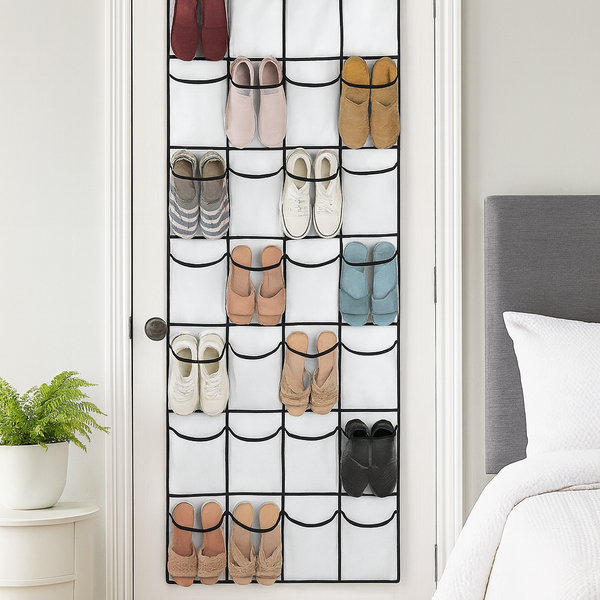Schoenenkast Hangend - Schoenenzak 35 vakken - Opbergen van Schoenen aan Deur - Schoenenzak Wit - Oplossing voor rondslingerende schoenen - Hoogwaardige Schoenenkast