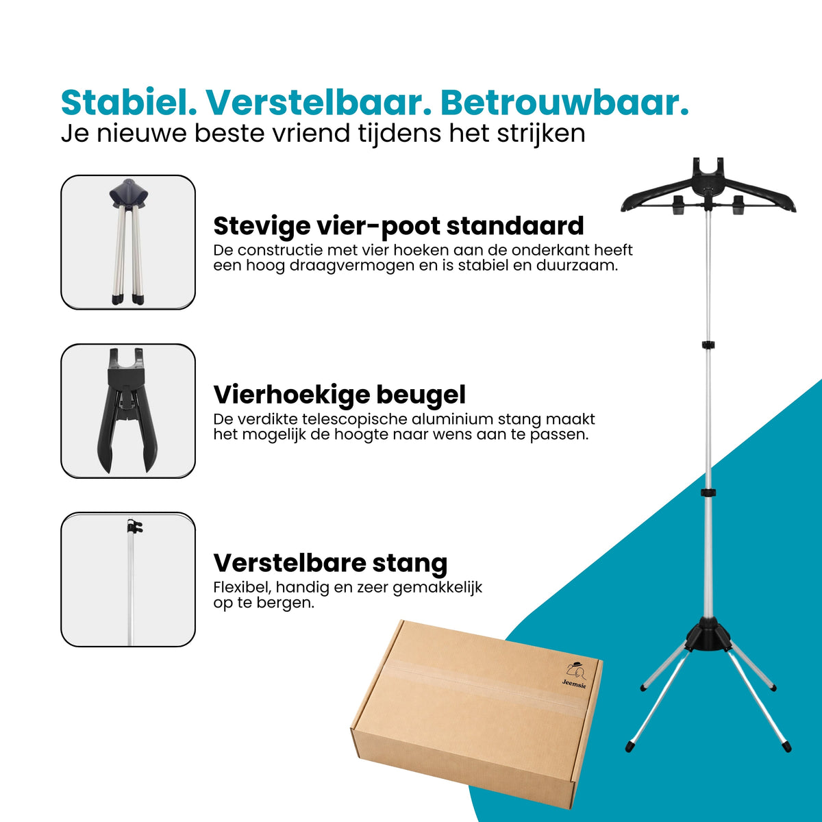 Kledingstomer Standaard met Handschoen – Verstelbare Stoomstandaard voor Kleding – 360° Draaibare Kledinghouder – Staande Kledinghanger voor Stomen & Ontkreuken