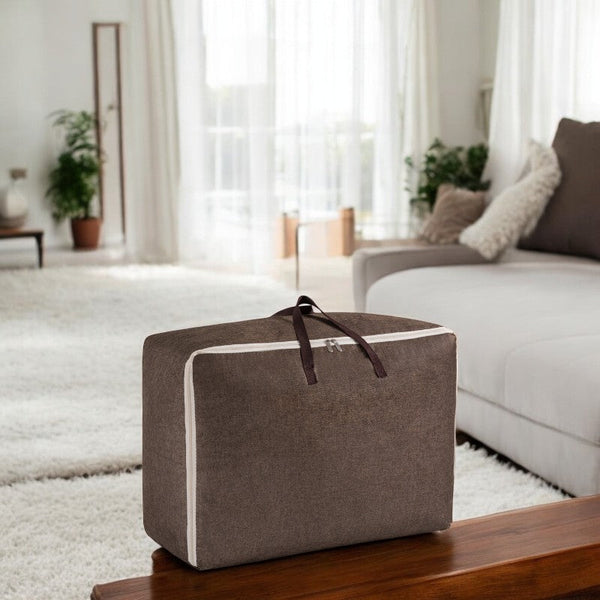 Opbergzak XXL Dekbed - Bruin - 70 x 50 x 30 cm - Opbergtas voor Dekbed en Kleding - Kledingzak XXL