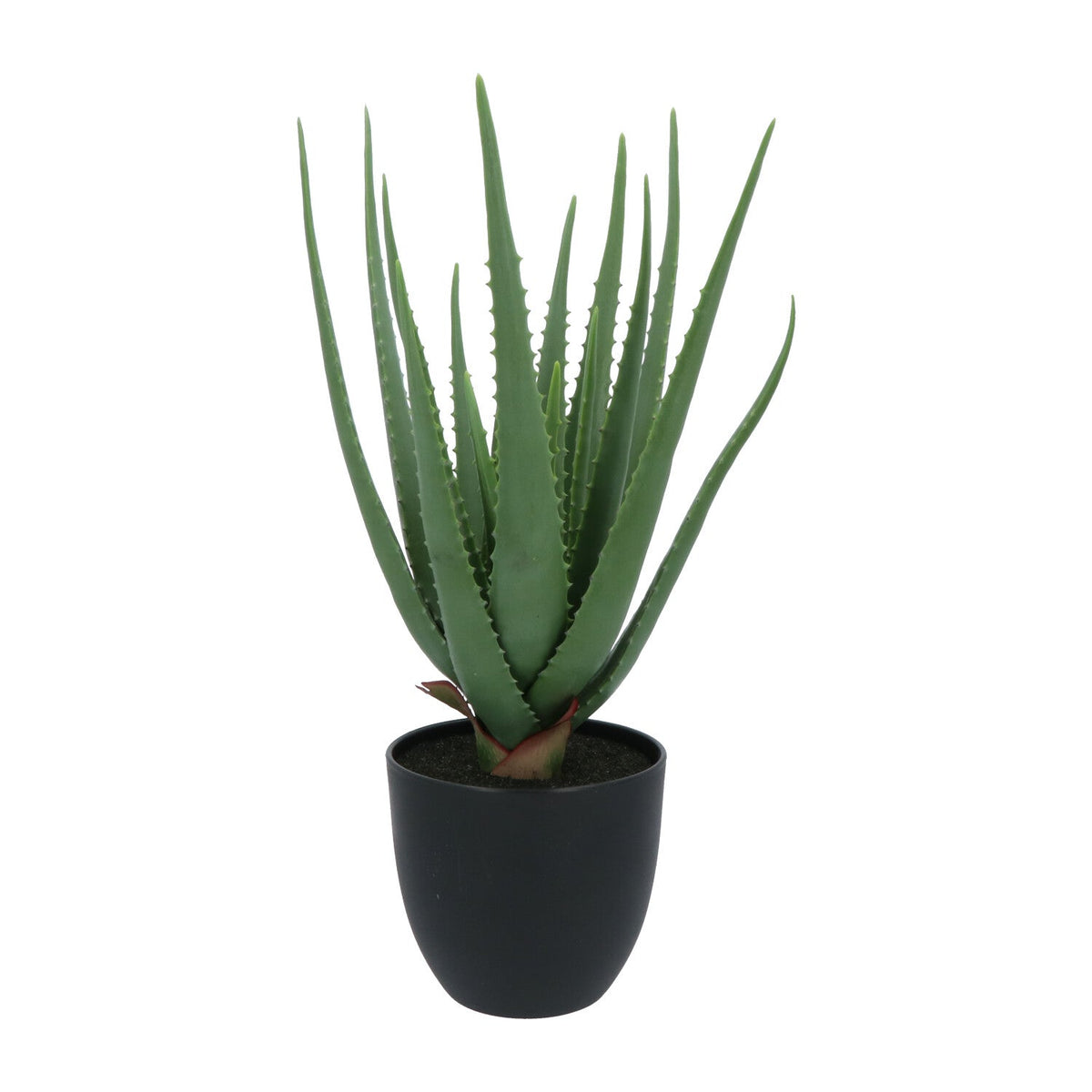Kopu® Kunstplant Aloe Vera 55 cm in zwarte Bloempot - 17 bladeren