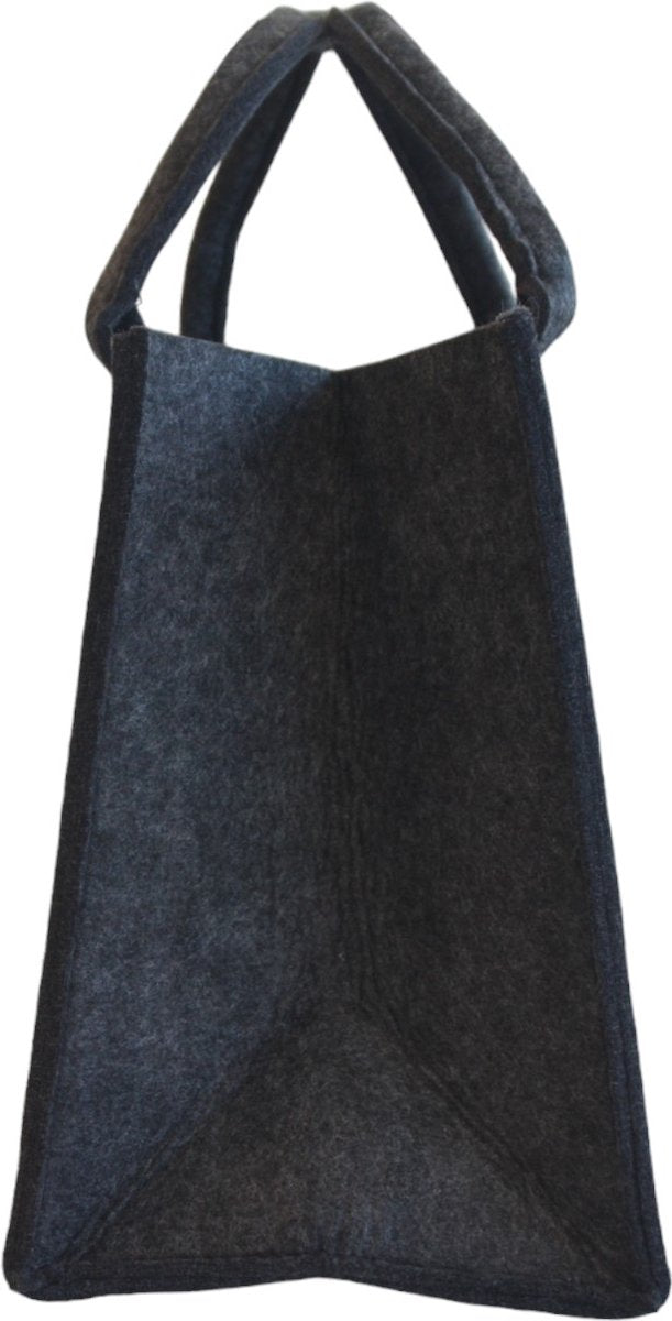 Boodschappentas Vilt - Zwart - 35 x 20 x 28 cm - Vilten tas - Stevige tas - Goodiebag - Shopper - Handtas