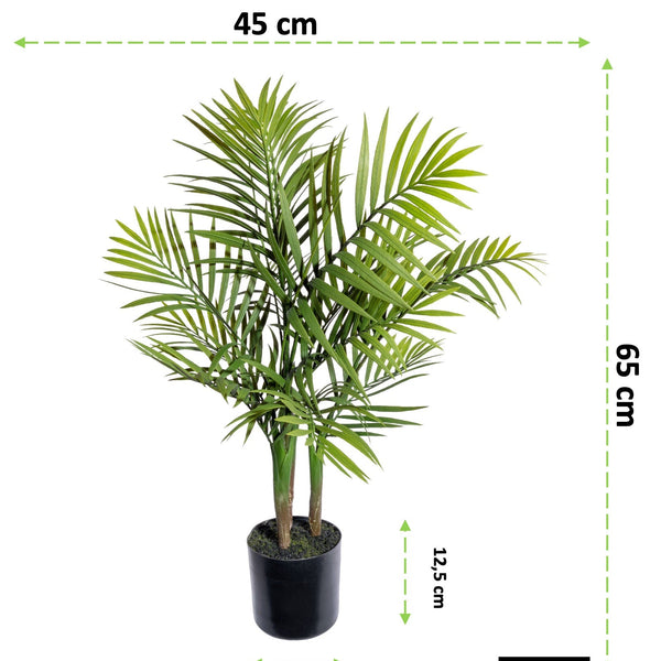 Kopu® Kunstplant Bergpalm 65 cm 3 stammen - in zwarte pot - Nepplant