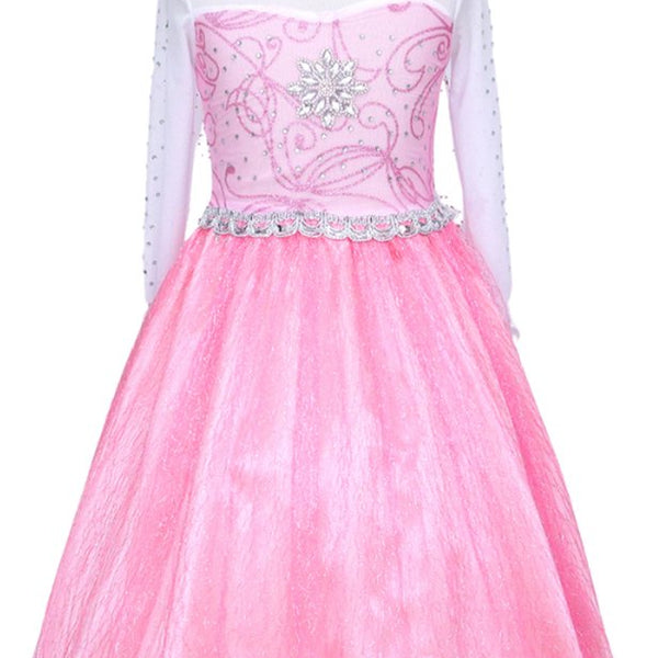 Elsa Verkleed Jurk met Ster Roze