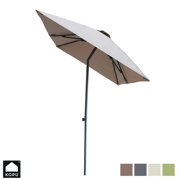 Kopu® Leon Parasol Rechthoek 150x250cm met Hoes - Hoogteverstelbaar - Taupe