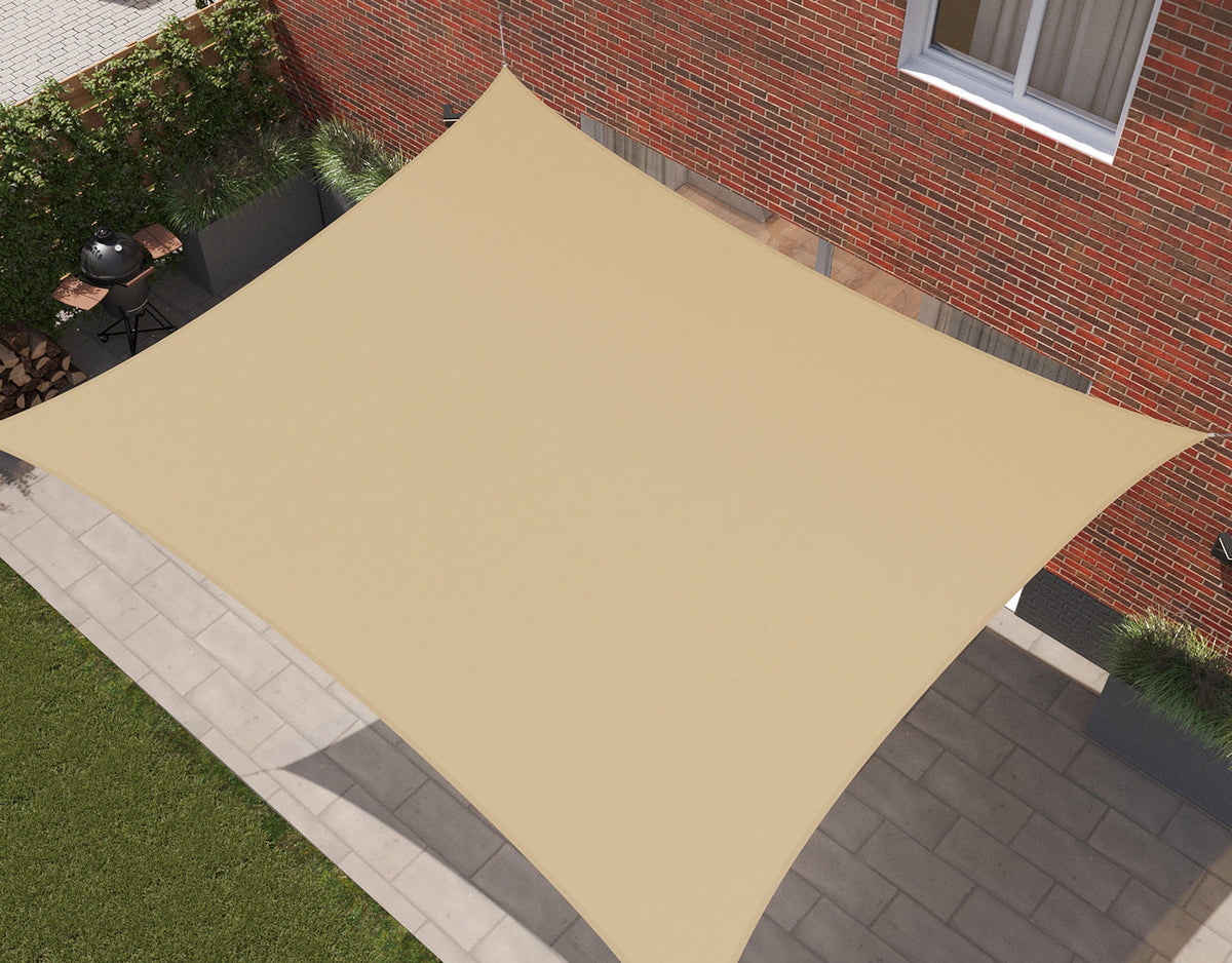 Kopu® Schaduwdoek Rechthoek 4x5 m Waterdicht - Zonnedoek - Zand