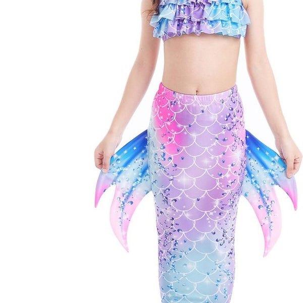 Zeemeerminstaart met bikini verkleed set Blauw en Paars