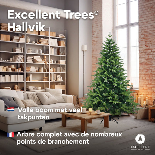 Kerstboom Excellent Trees® Hallvik 210 cm - PE+PVC uitvoering ⌀135cm - ↕210cm