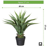 Kopu® Kunstplant Agave 57 cm in zwarte Pot - 25 bladeren - Nepplant
