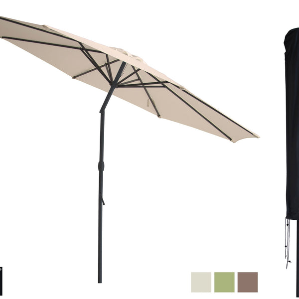 Kopu® Valencia Parasol Rond 300 cm met Beschermhoes - Creme