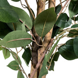 Kopu® Kunstplant Ficus 120 cm in pot - 630 bladeren met Natuurstam