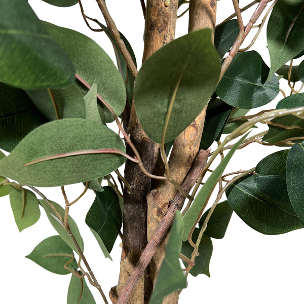 Kopu® Kunstplant Ficus 120 cm in pot - 630 bladeren met Natuurstam