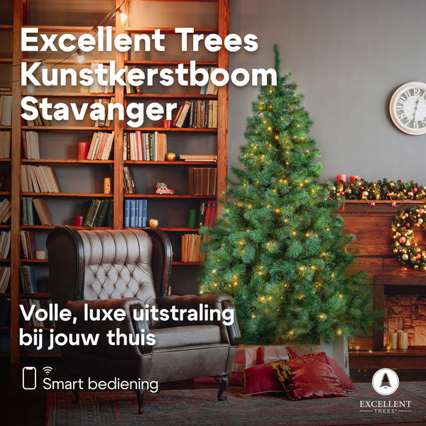 Kerstboom Excellent Trees® LED Stavanger Green 180 cm met verlichting  - ⌀110cm - ↕180cm