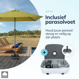 Kopu® Leon Parasol Rechthoek 150x250cm met Hoes en Voet - Balkonparasol Olijf