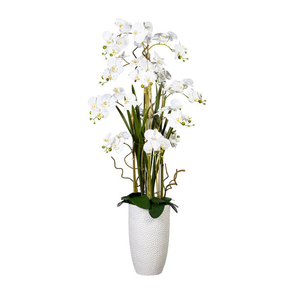 Kopu® Kunstplant Orchidee 160 cm Wit in Hoge Bloempot - Phalaenopsis