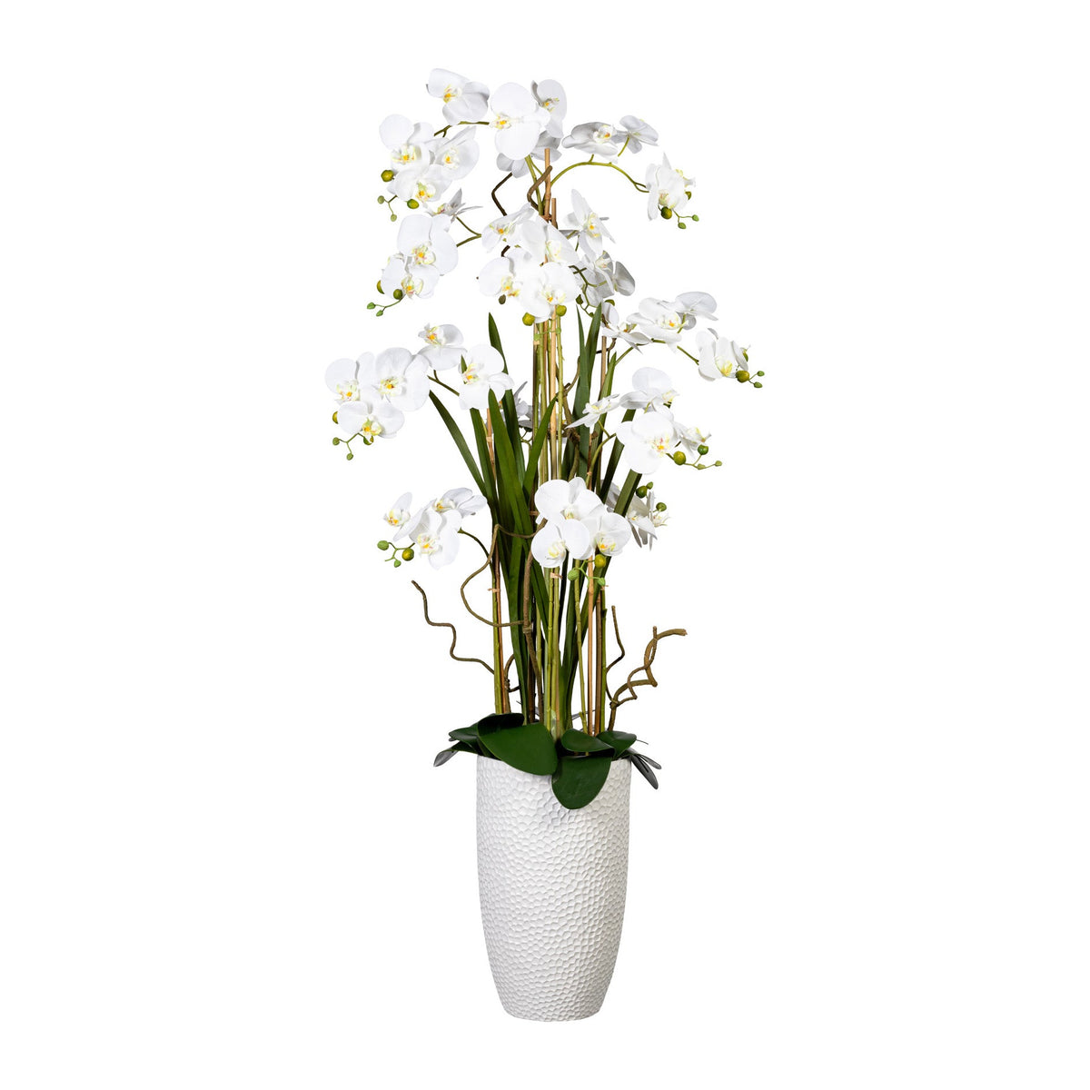 Kopu® Kunstplant Orchidee 160 cm Wit in Hoge Bloempot - Phalaenopsis