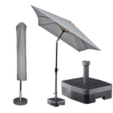 Kopu® Bilbao Parasolset Rechthoekig 150x250 cm met Hoes en Voet - Lichtgrijs