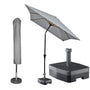 Kopu® Bilbao Parasolset Rechthoekig 150x250 cm met Hoes en Voet - Lichtgrijs