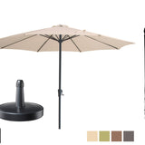 Kopu® Madrid grote Parasol Rond 350 cm met Beschermhoes en Parasolvoet - Creme