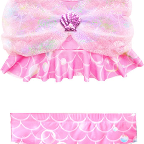 Zeemeerminstaart met bikini verkleed set Regenboog Kleuren met MONOVIN