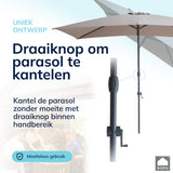 Kopu® Sevilla Parasol Rechthoek 200x300 cm met Hoes - Balkonparasol Taupe