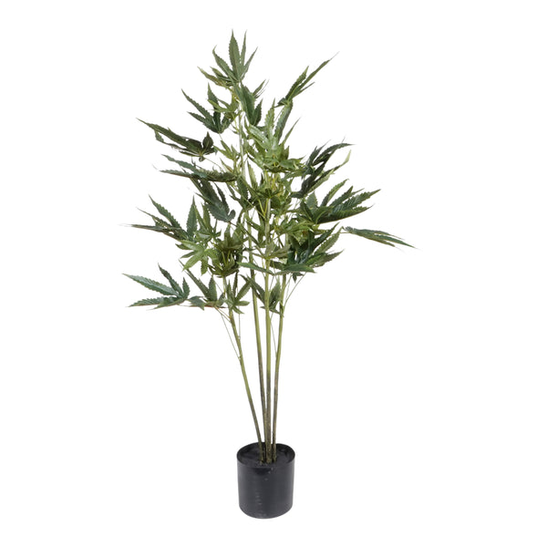 Kopu® Kunstplant Hennep 90 cm met zwarte Pot - 73 bladeren