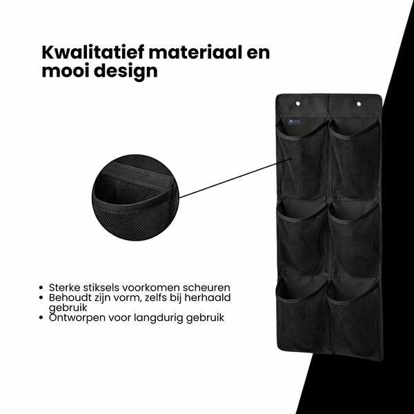 Schoenenkast Hangend - Schoenenzak 6 vakken - Opbergen van Schoenen aan Deur - Schoenenzak Zwart - Oplossing voor rondslingerende schoenen - Hoogwaardige Schoenenkast