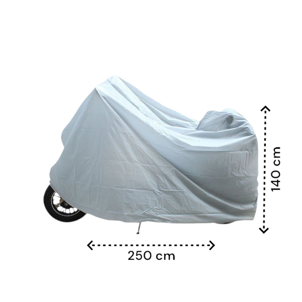 Motorhoes - Waterafstotend - 250 x 140 cm - Zilver met Reflectie - Motorhoes Waterafstotend Buiten - Motorhoes