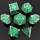 7-delige Metal Dice Set ‘Emerald Skull’