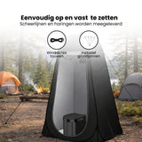 Pop-up Douchetent & Toilet Tent – Camping Douchetent met Opvouwbaar Toilet – Privacy Tent Camping, Festival & Strand – Inclusief Draagtas, Grondpinnen en Scheerlijnen – 190 cm Hoog – Zwart