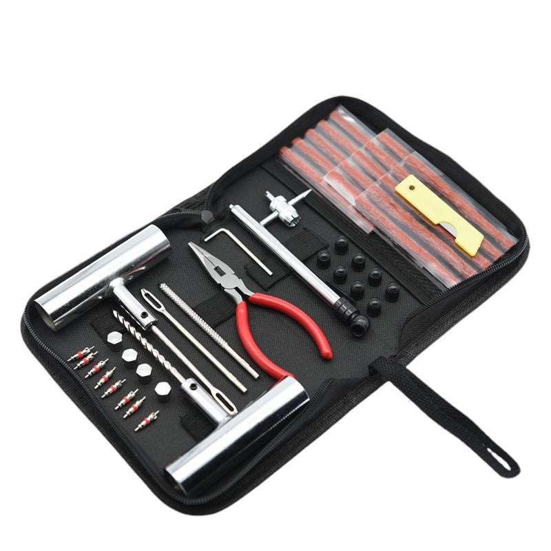 Banden Reparatieset - Complete Set - Proppenset - Inclusief Handige Opbergtas - Reparatieset voor Motor, Brommer of Auto - Bandenreparatieset Auto -  Autobanden Reparatie