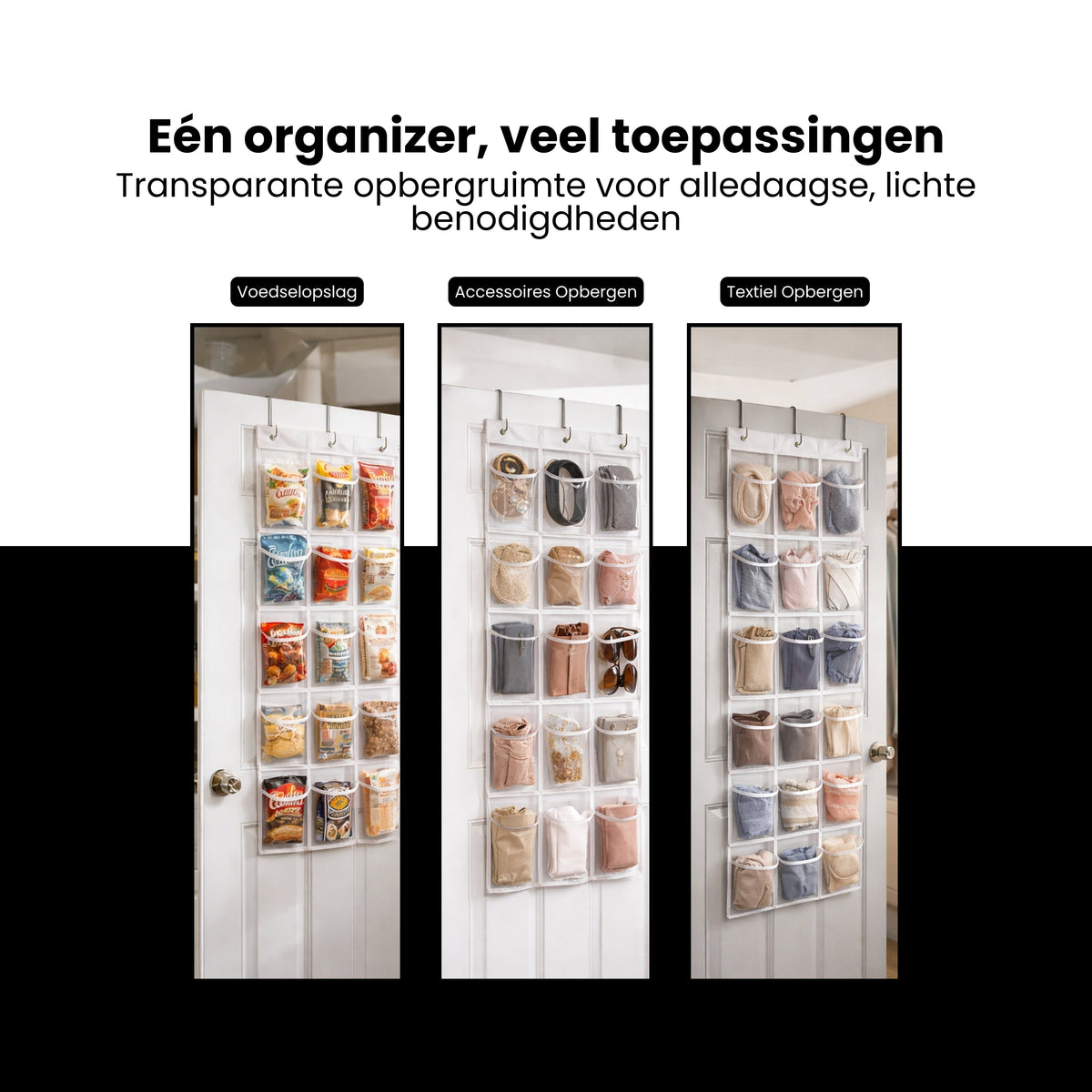 Deur Schoenen Organizer – 15 Vakken – Hangende Schoenenopberger – Transparant – Schoenenrek voor Deur – Opberg Organizer voor Schoenen, Accessoires & Kleding