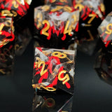 7 delige Resin Dice Set “Eruption Core