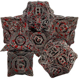 7 delige Metal Dice Set “Bloodsplatter