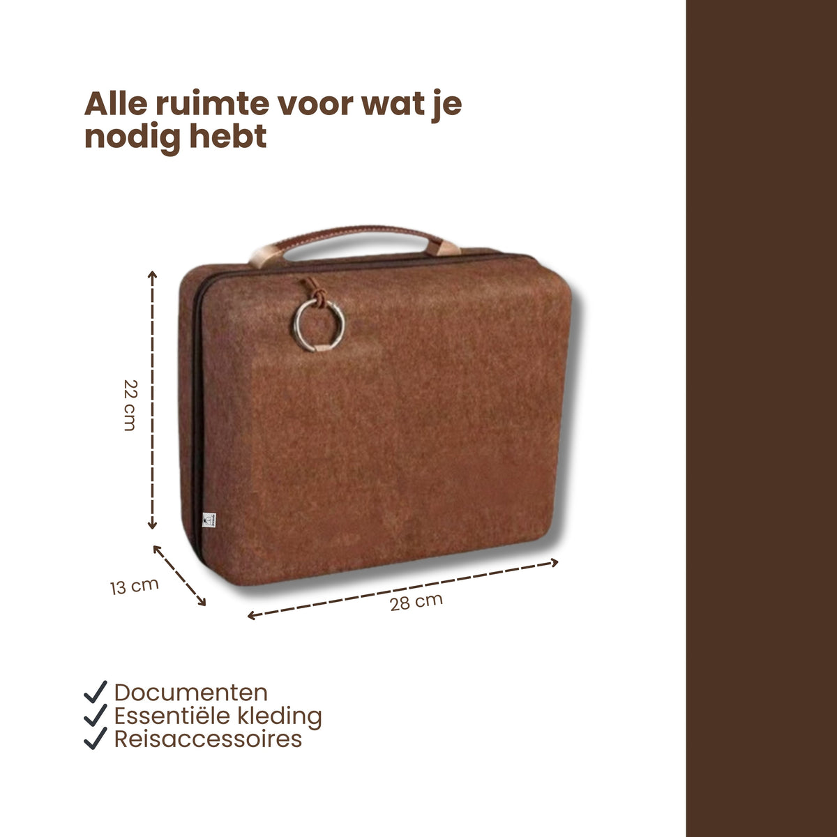 Luxe Laptoptas Organizer – Aktetas met Handvat – Documentenmap voor Laptop, Tablet & Accessoires – Zakelijke Opbergtas – Bruin