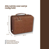 Luxe Laptoptas Organizer – Aktetas met Handvat – Documentenmap voor Laptop, Tablet & Accessoires – Zakelijke Opbergtas – Bruin