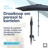 Kopu® Sevilla Parasol Rechthoek 200x300 cm met Hoes en Voet Grijs