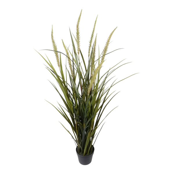 Kopu® Kunstplant Miscanthus 135 cm - 7 pluimen - in zwarte pot