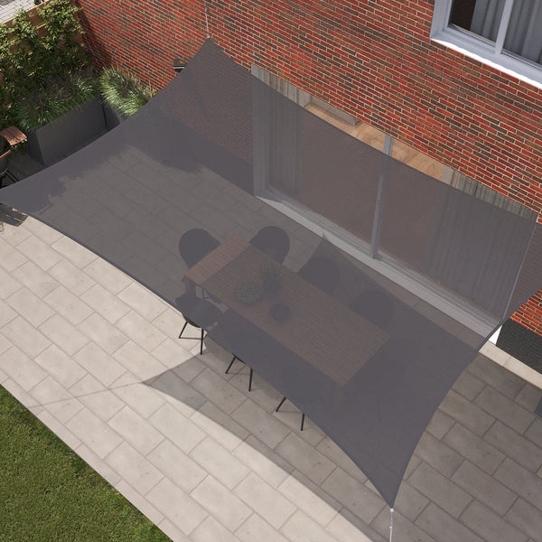 Kopu® Schaduwdoek Rechthoek 280 gram Waterdoorlatend 4x5 m - Grijs