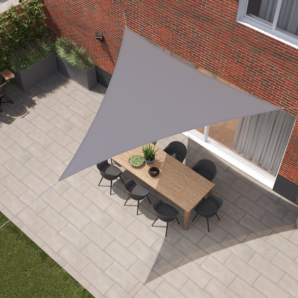 Kopu® Schaduwdoek Driehoek 3,6x3,6x3,6 mtr Waterdicht 230 grams Grijs