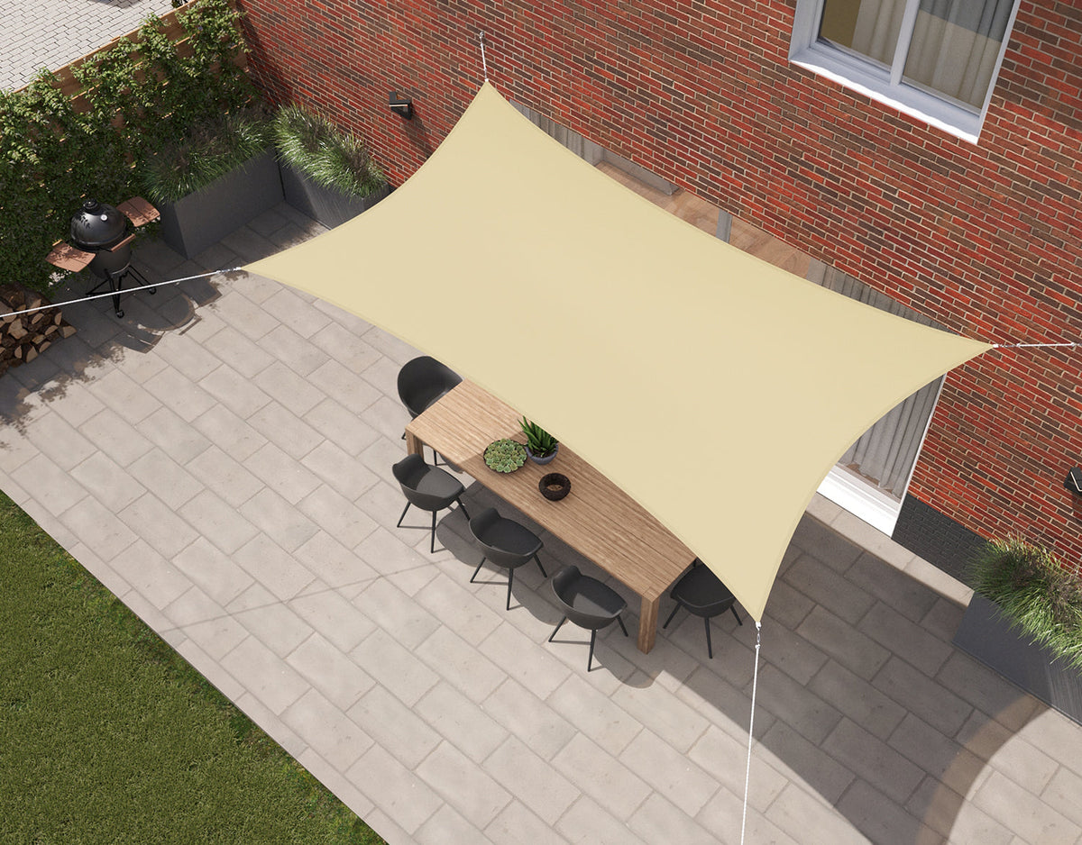 Kopu® Schaduwdoek Rechthoek 2x4 m Waterdicht - Zonnedoek - Creme